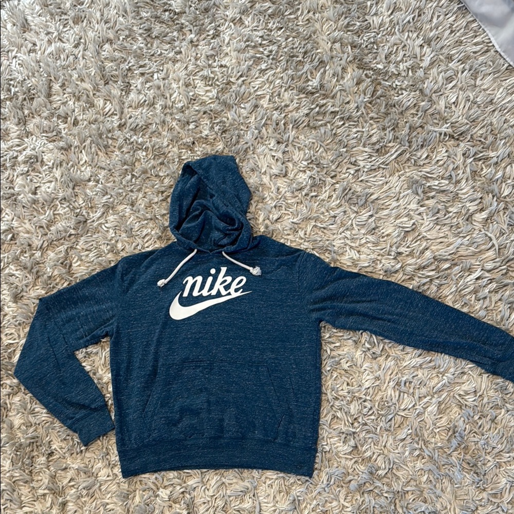 Nike Blue Hoodie with White Logo